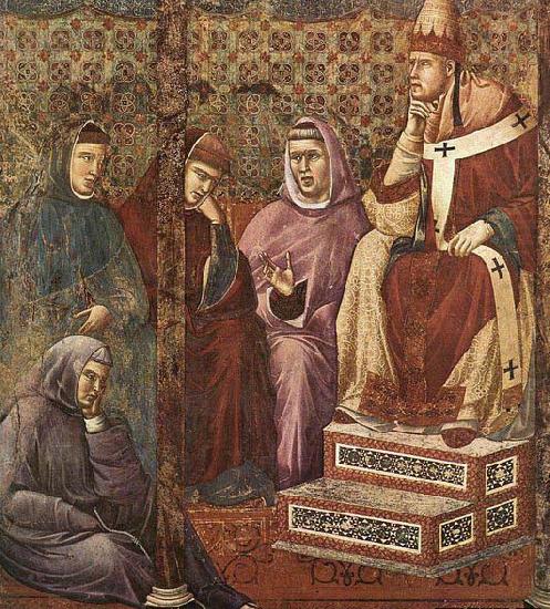 St Francis Preaching before Honorius III, GIOTTO di Bondone